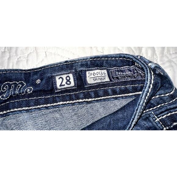 Miss Me Women's Size 28 Skinny Angle Wings Flap Pocket Rhinestone JP60035 Jeans - Picture 8 of 11